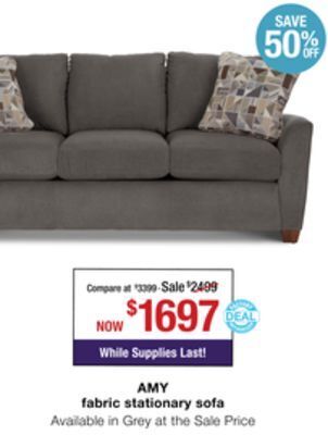 La Z Boy Amy fabric stationary sofa offer