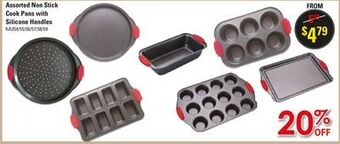 Oxford Mills Assorted non stick cook pans with silicone handles offer