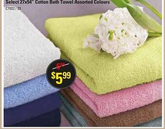 Oxford Mills Select 27x54" cotton bath towel assorted colours offer