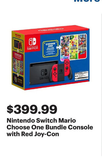 Best Buy Nintendo switch mario choose one bundle console with red joy-con offer