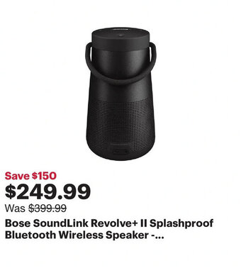 Best Buy Bose SoundLink revolve II splashproof Bluetooth wireless speaker offer