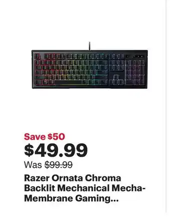 Best Buy Razer ornata chroma backlit mechanical membrane gaming offer