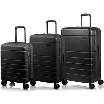 Best Buy Champs linen collection 3-piece hardside luggage set, black offer