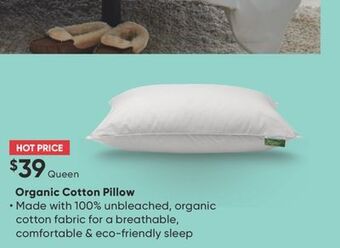 Sleep Country Organic cotton pillow offer