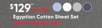 Sleep Country Egyptian cotton sheet set offer