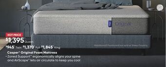Sleep Country Casper original foam mattress offer