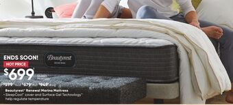 Sleep Country Beautyrest renewal marina mattress offer
