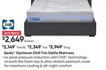 Sleep Country Sealy optimum chill trio delila mattress offer