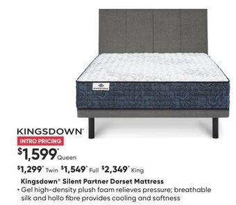 Sleep Country Kingsdown silent partner dorset mattress offer