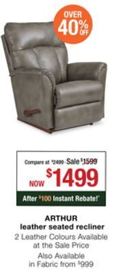 La Z Boy Arthur leather seated recliner offer