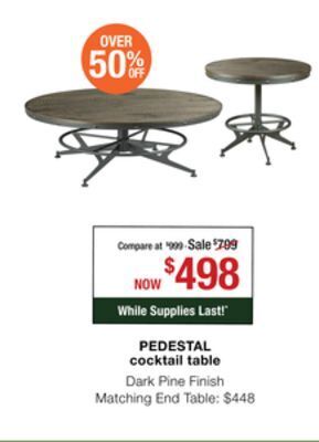 La Z Boy Pedestal cocktail table offer
