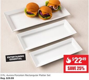 Kitchen Stuff Plus 3 pc. aurora porcelain rectangular platter set offer