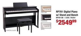 Long & McQuade Roland rp701 digital piano with stand and bench - charcoal black offer