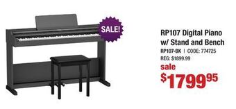 Long & McQuade Roland rp107 digital piano with stand and bench - black offer