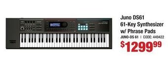 Long & McQuade Roland juno ds61 61-key synthesizer w/phrase pads offer