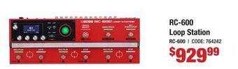 Long & McQuade Boss rc-600 loop station pedal offer