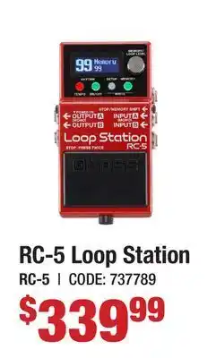 Long & McQuade Boss rc-5 loop station offer
