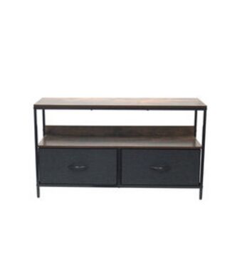 Beddington's 2 drawer fabric cabinet black/grey offer