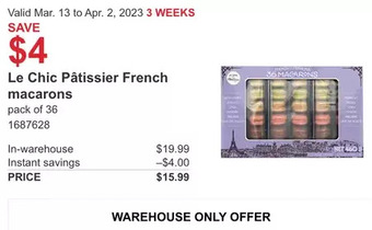 Costco Le chic patissier french macarons offer