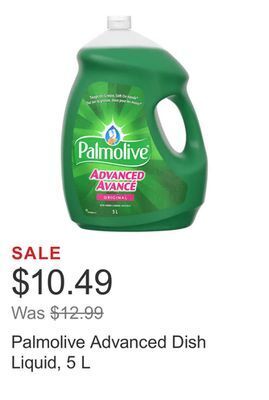 Costco Palmolive advanced dish liquid, 5 l offer