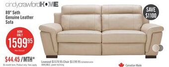 The Brick Seth genuine leather sofa - rope offer