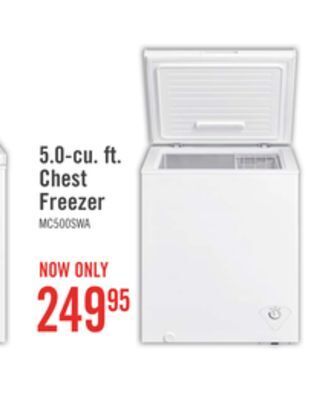 The Brick Midea 5 cu. ft. chest freezer mc500swar0rc1 offer