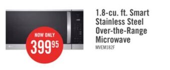 The Brick Lg 1.8 cu. ft. smart over-the-range microwave - mvem1825f offer