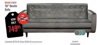 The Brick Devlin velvet sofa - dark grey offer
