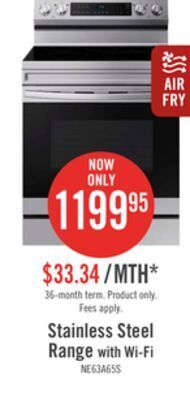 The Brick Samsung 6.3 cu. ft. freestanding electric range - ne63a6511ss/ac offer