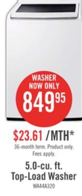 The Brick Samsung 5 cu. ft. top-load washer - wa44a3205aw/a4 offer