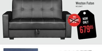 The Brick Weston leather-look fabric futon - black offer