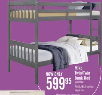 The Brick Miko twin open panel bunk bed grey offer