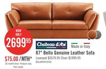 The Brick Bello genuine leather sofa - whiskey offer