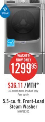 The Brick Maytag 5.5 cu. ft. front-load washer with extra power mhw6630hc offer