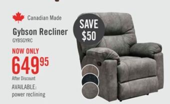 The Brick Gybson recliner - grey offer