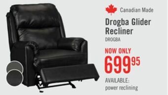 The Brick Drogba faux leather glider recliner - black offer