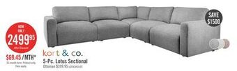 The Brick Lotus chenille 5-piece modular sectional - charcoal offer