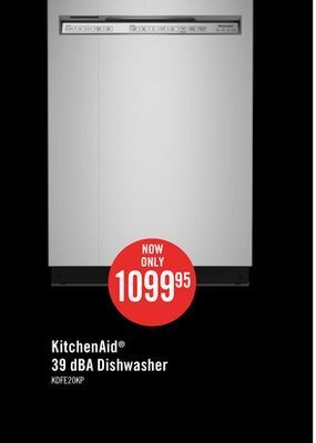 The Brick Kitchenaid 39 db front-control dishwasher with third level rack - kdfe204kps offer