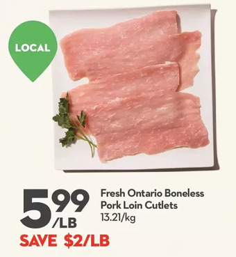 Longo's Fresh ontario boneless pork loin cutlets offer