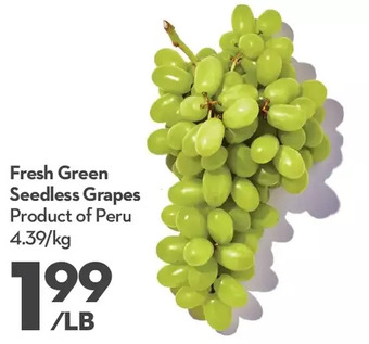 Longo's Fresh green seedless grapes offer