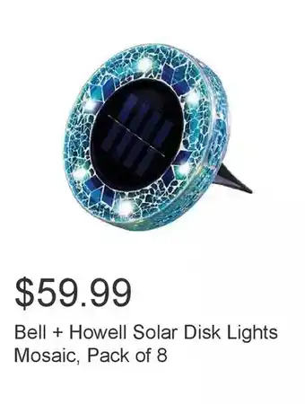 Costco Bell + howell solar disk lights mosaic, pack of 8 offer