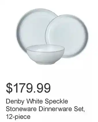 Costco Denby white speckle stoneware dinnerware set, 12-piece offer