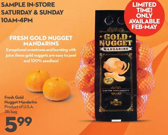 Longo's Fresh gold nugget mandarins offer