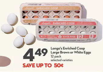 Longo's Longo's enriched coop large brown or white eggs offer