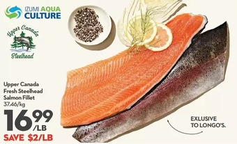 Longo's Upper canada fresh steelhead salmon fillet offer