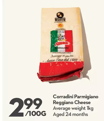 Longo's Corradini parmigiano reggiano cheese offer
