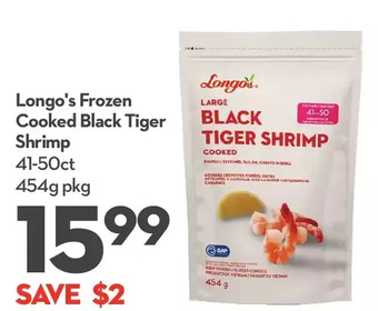 Longo's Longo's frozen cooked black tiger shrimp offer