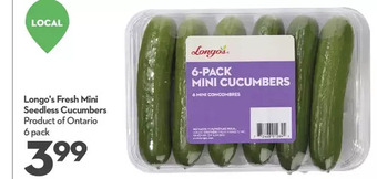 Longo's Longo's fresh mini seedless cucumbers offer