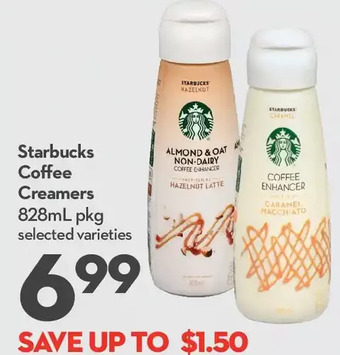Longo's Starbucks coffee creamers offer