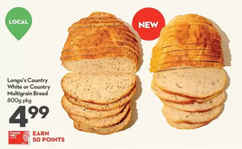 Longo's Longo's country white or country multigrain bread offer